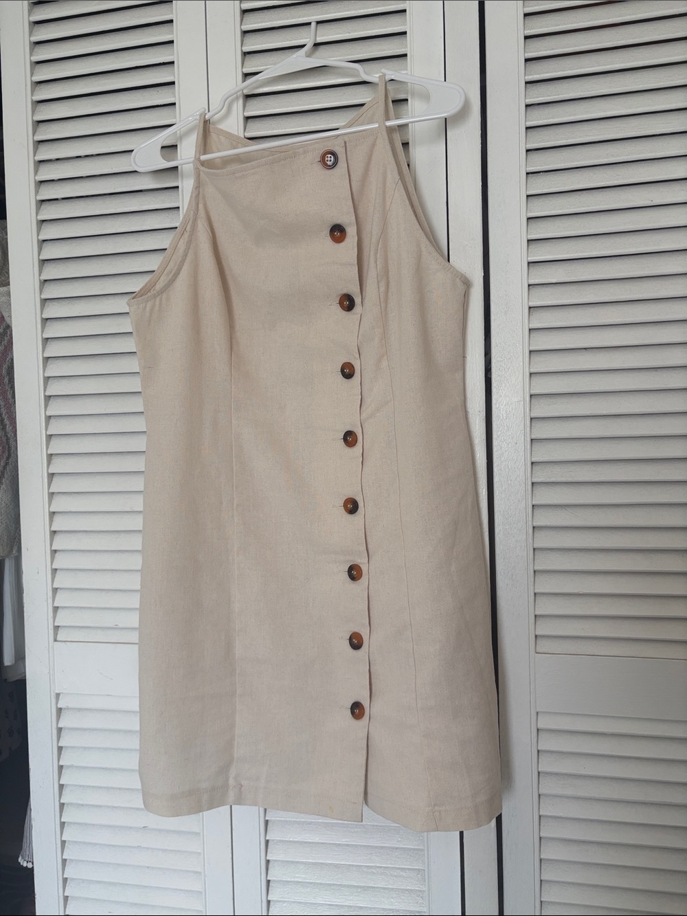 Shein Button-Front Linen Dress